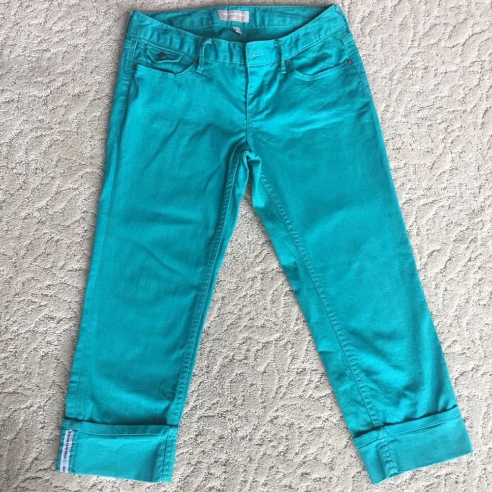 Teal green banana republic capris